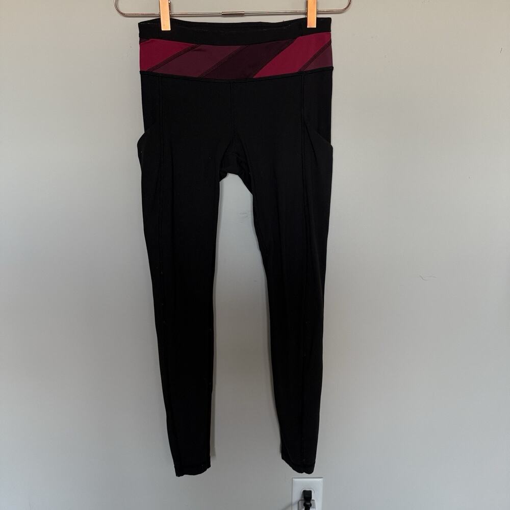 Lululemon Womens Pace Rival Crop Leggings 6 Pockets Workout Gym Yoga Training